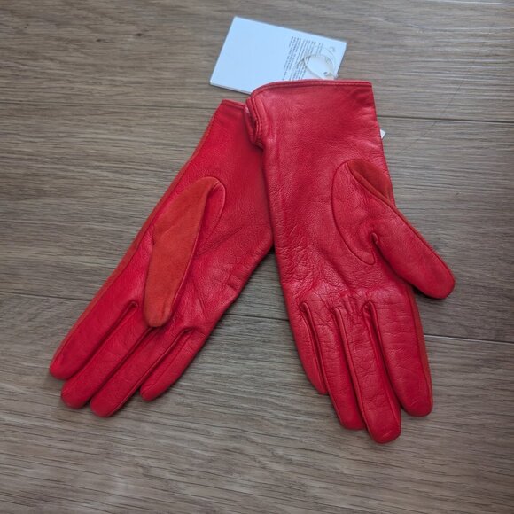 & OTHER STORIES | Suede Leather Gloves Red - Picture 7 of 9